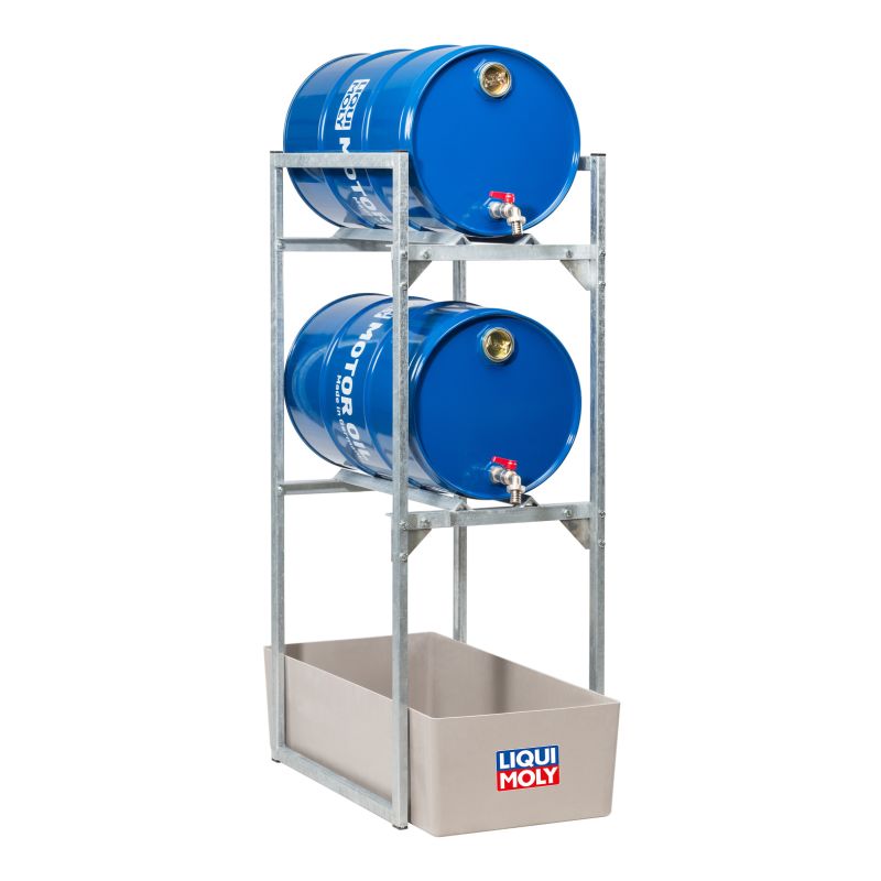 LIQUI MOLY 7803 Drum Rack For 2 x 60L Drums w/Oil Drip Pan
