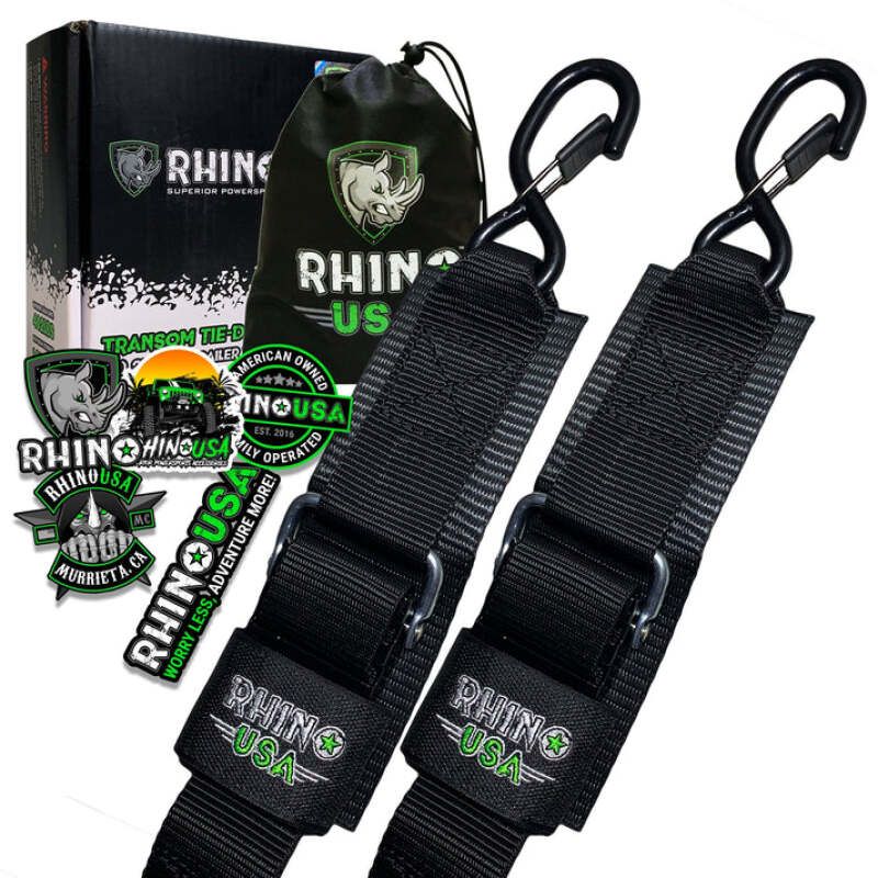 Rhino USA RNO-TRNSM-STRPS Transom Straps For Boat Trailer (Pair)