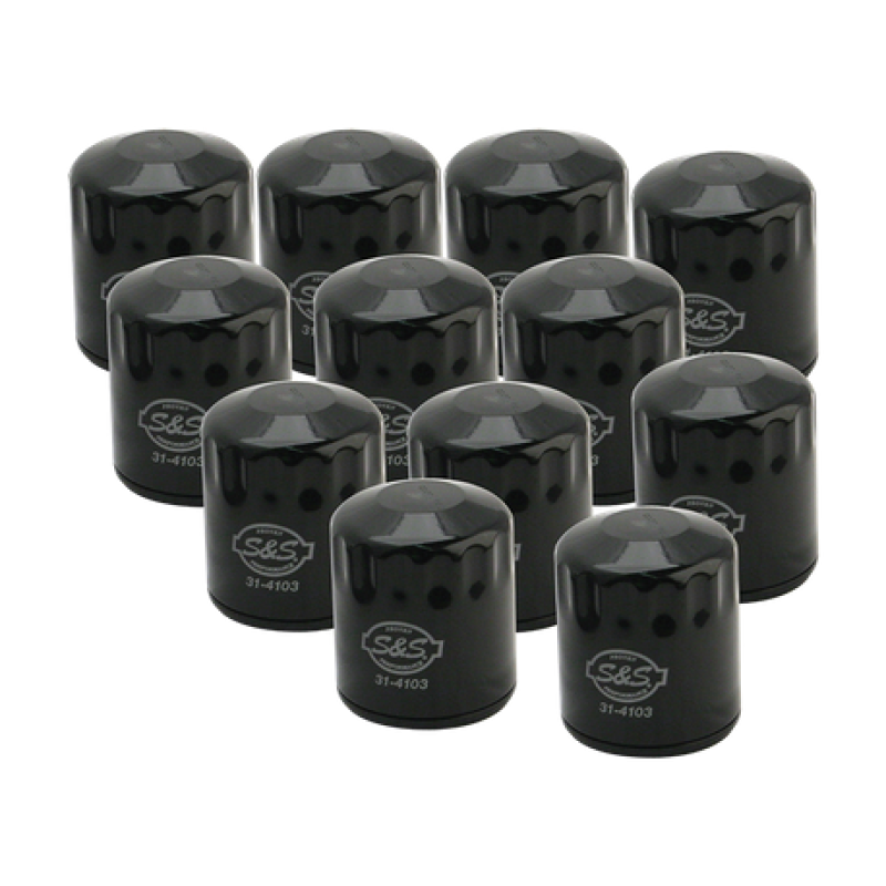 S&S Cycle 310-0241 99-18 BT/2017+ M8/X-Wedge Black Oil Filter - 12 Pack