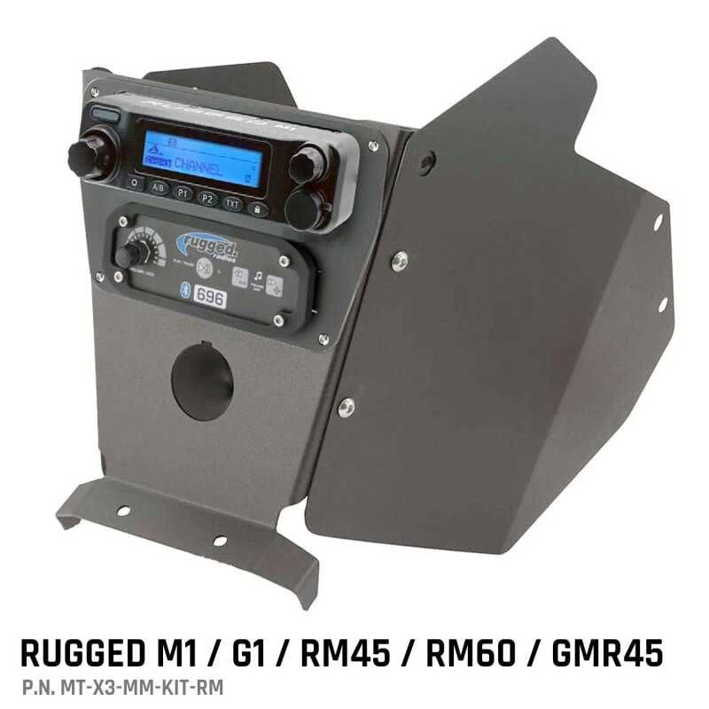 Rugged Radios MT-X3-MM-KIT-RM Can-Am X3 Mounting Kit with Multi Mount and Side Panels Rugged M1/G1/RM45/RM60/GMR45