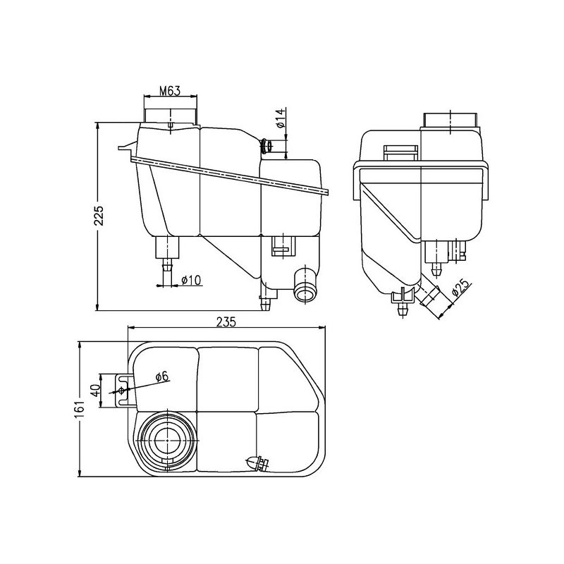 BEHR CRT 202 000S Engine Coolant Reservoir
