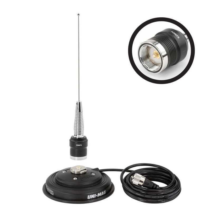 Rugged Radios ANT-SPARE-MAG-KIT-U GMRS / UHF No Ground Plane (NGP) Whip Antenna Kit with Magnetic Mount