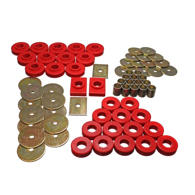 Energy Suspension 55-57 Chevy Full Size (Belair/Caprice/Impala) Red Body Mount Set
