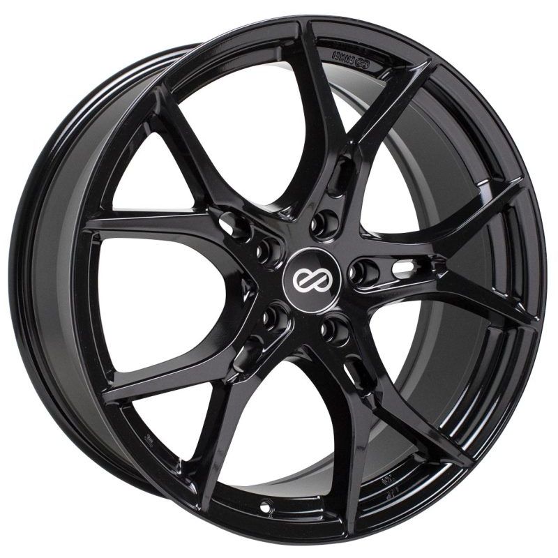 Enkei 517-775-6538BK Vulcan 17X7.5 38mm Offset 5x114.3 Bolt 72.6mm Bore Gloss Black Wheel