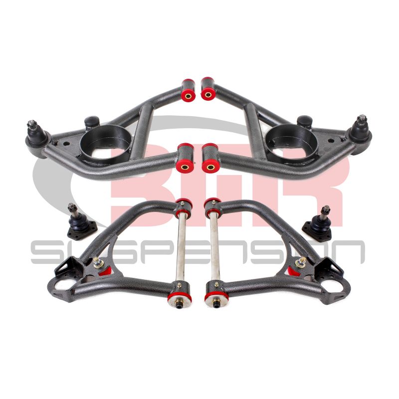 BMR Suspension AA029H BMR 67-69 1st Gen F-Body Upper And Lower A-Arm Kit - Black Hammertone