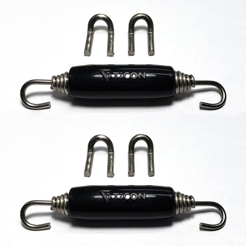 Stainless Bros Spring Tab Kit - 5 Pack SS304 (5 Springs 10 Hooks and 5 Black Silicone Sleeves)