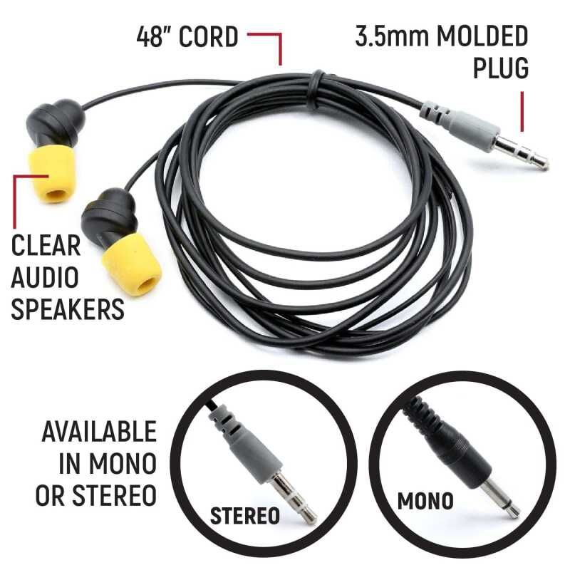 Rugged Radios NITRO-BUDS-S Sportsman Foam Earbud Speakers - Mono and Stereo