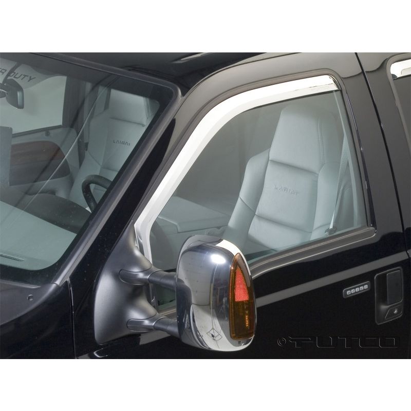 Putco 480203 99-16 Ford SuperDuty Crew Cab/Ext Cab (Front Only) Element Chrome Window Visors