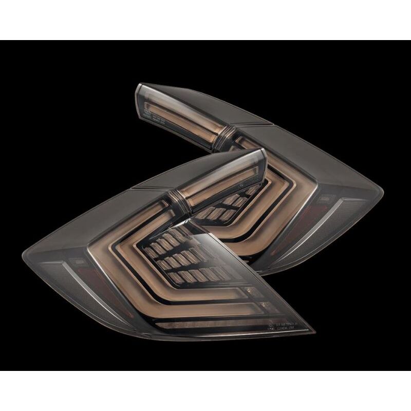 AlphaRex 676010 16-21 Honda Civic Hatchback / Type-R FK8 Nova-Series LED Tail Lights - Black Smoke