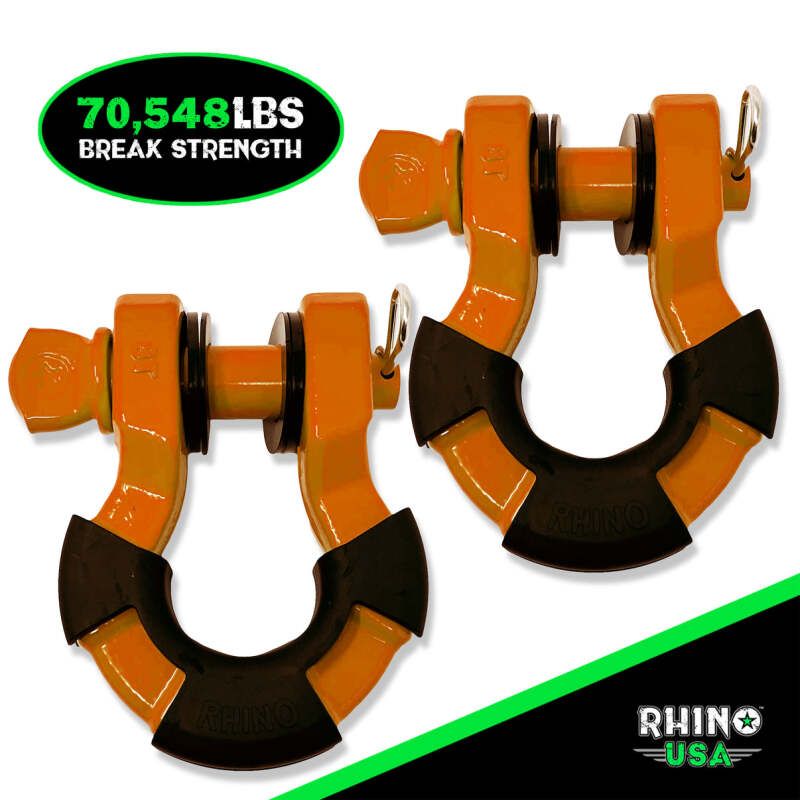 Rhino USA SUPERSHACK-ORG 8T Super Shackle 2-Pack (Orange)