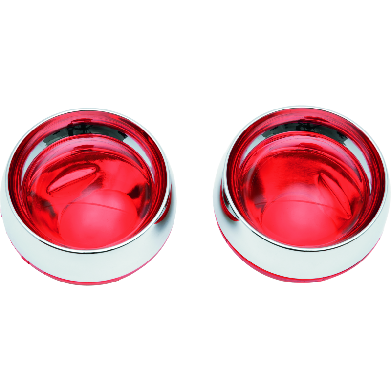 Kuryakyn 2269 Deep Dish Bezels With Red Lenses