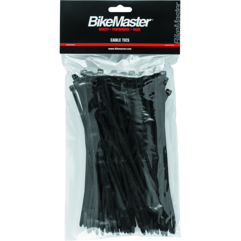 BikeMaster 151674 7.5in Cable Ties (Pack of 100) - Black