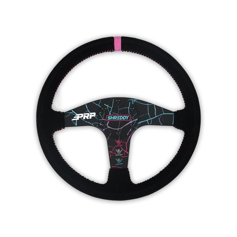 PRP Seats SHRDYG255 PRP Shreddy Flat Suede Steering Wheel - Cracked