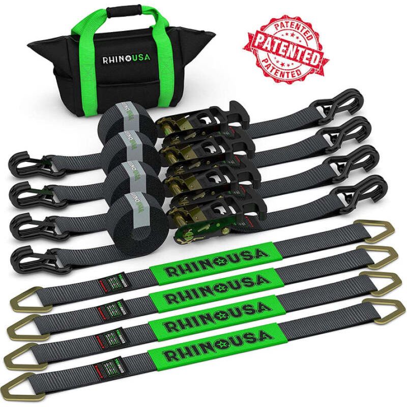 Rhino USA 2IN-HDKIT Heavy Duty Vehicle Tie Down Kit - Black