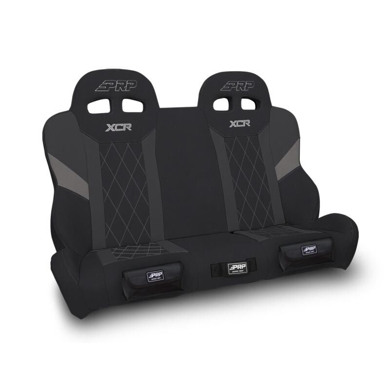 PRP Seats A8201-PORXP-QR-203-SDFP PRP Polaris RZR XCR Quick Release Rear Suspension Bench Seat Diamond Stich - Blk/Gray