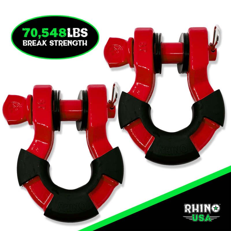 Rhino USA SUPERSHACK-RED 8T Super Shackle 2-Pack (Red)