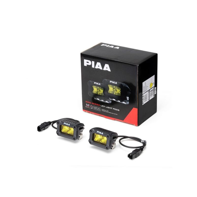 PIAA DKCL200 3 inch / Yellow / Flood Beam / (Pack of 2) Kit