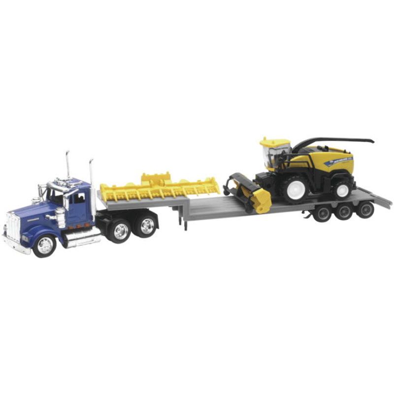 New Ray Toys 16133 Kenworth Lowboy with New Holland Harvester FR920/ Scale - 1:43