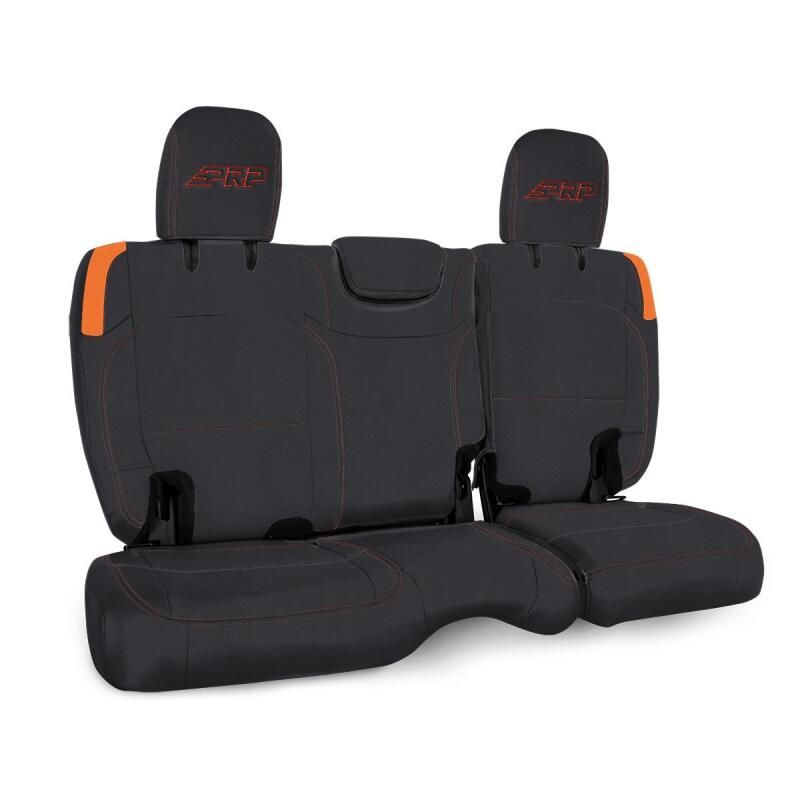 PRP Seats B041-07 PRP Jeep Wrangler JL Rear Bench Covers - 2 door - Black/Orange