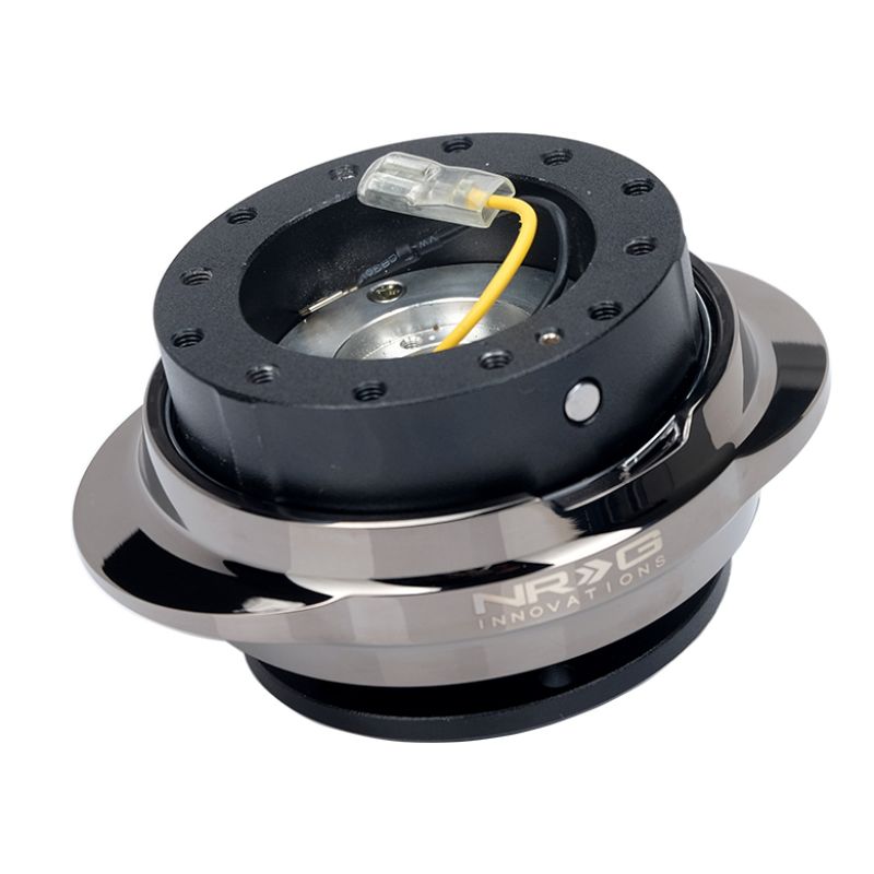 NRG SRK-220BKC Quick Release Kit - Black Body/ Black Chrome Oval Ring