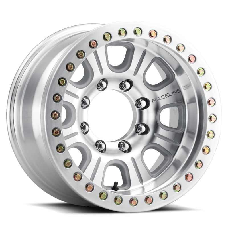 Raceline RT233-79560-32 RT233 Monster 17x9.5in / 6x139.7 BP / -32mm Offset / 107.95mm Bore- Machined Beadlock Wheel