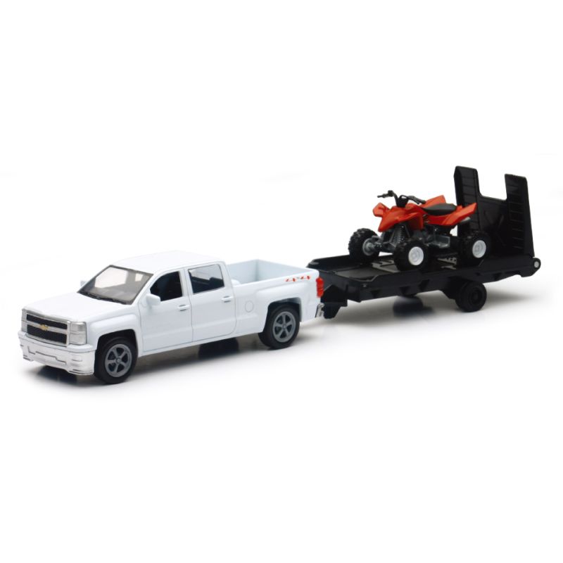 New Ray Toys 19535B Chevy Silverado Pickup with ATV/ Scale - 1:43