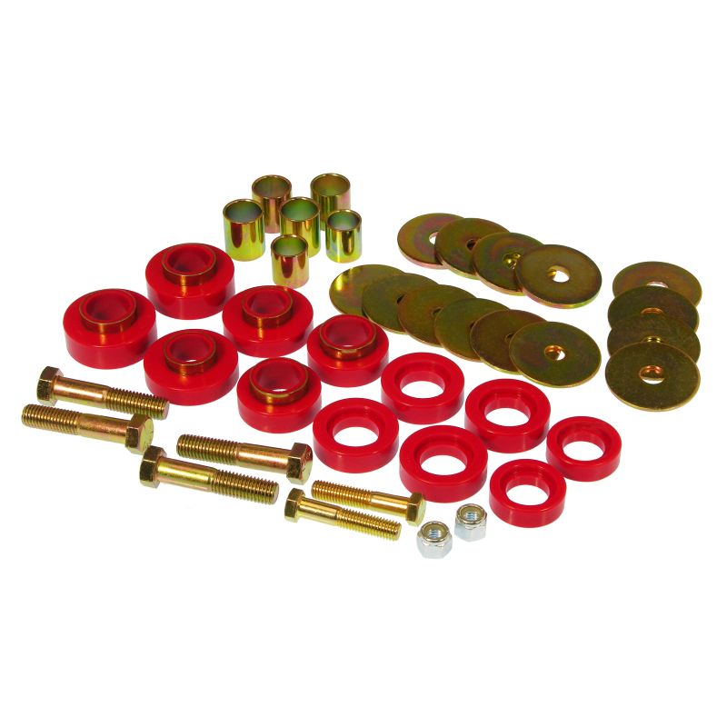 Prothane 7-139 67-81 Chevy Camaro Body Mount Kit w/ Hardware - Red