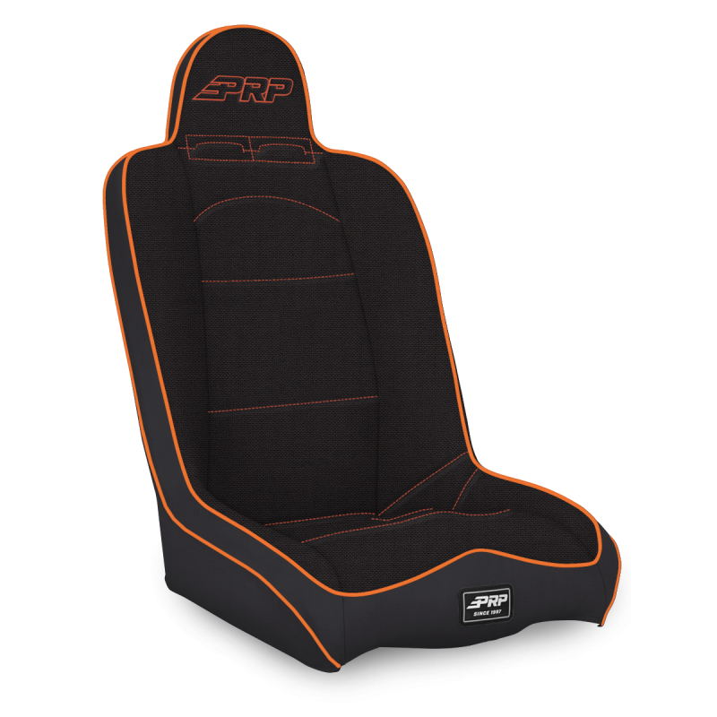 PRP Seats A140110-50-207 PRP Daily Driver High Back Suspension Seat- Black/Orange Tweed