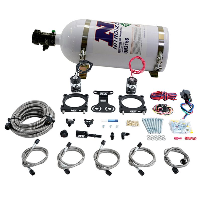 Nitrous Express 20964-10 2024+ Ford Mustang 5.0L Dual Throttle Body Plate System w/10lb Bottle