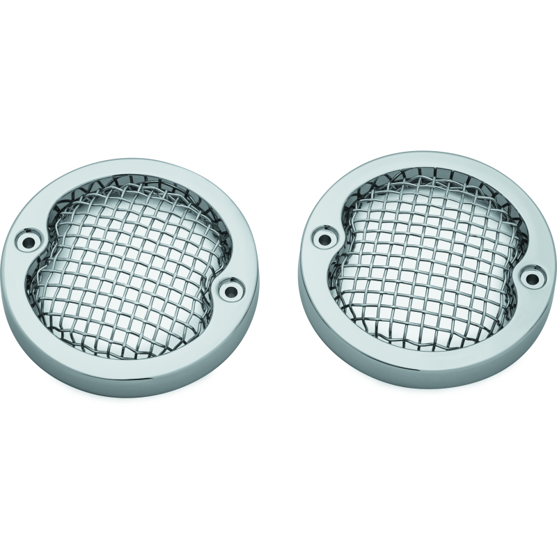 Kuryakyn 6513 Mesh Turn Signal Bezels 3-1/4in Chrome