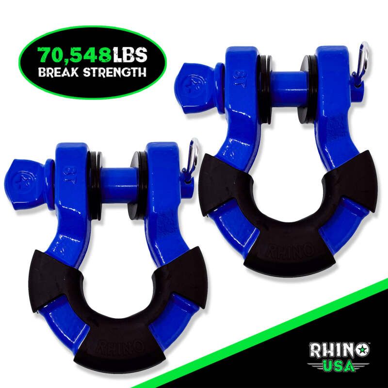 Rhino USA SUPERSHACK-BLU 8T Super Shackle 2-Pack (Blue)