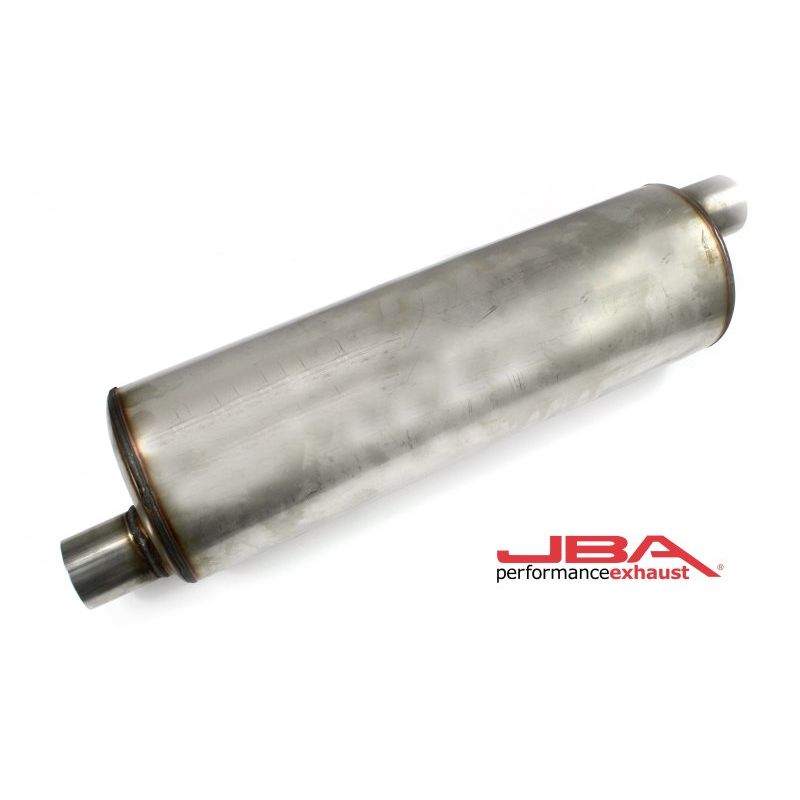 JBA Universal Chambered 304SS Muffler 22in x 7in Round 2.5in Offset/Offset