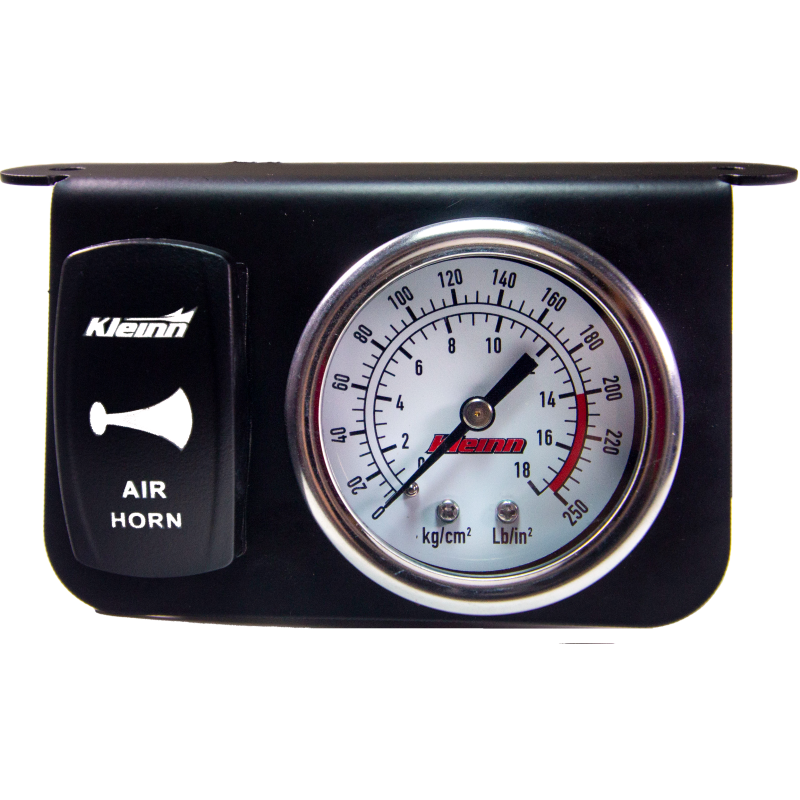 Kleinn Air Horns 1303W Kleinn Panel Mounted 160 PSI Gauge w/ an Illuminated WHITE Momentary Rocker Switch