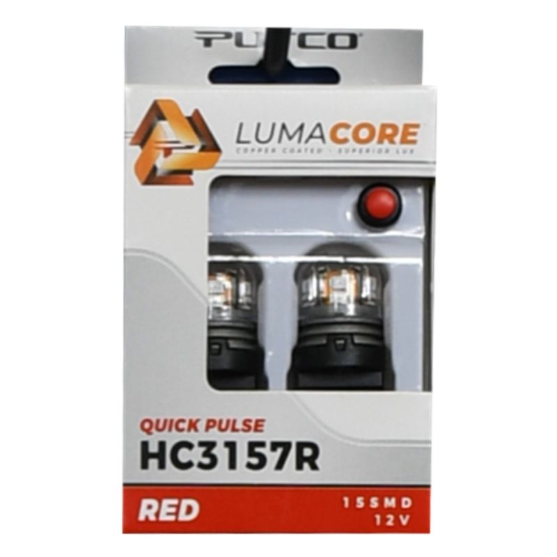 Putco HC3157R LumaCore 3157 Red - Pair (x3 Strobe w/ Bright Stop)