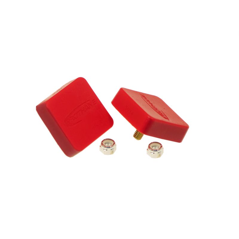 Prothane Universal Bump Stop 5/8X2X2 Sqr w/ Ctr Stud - Red