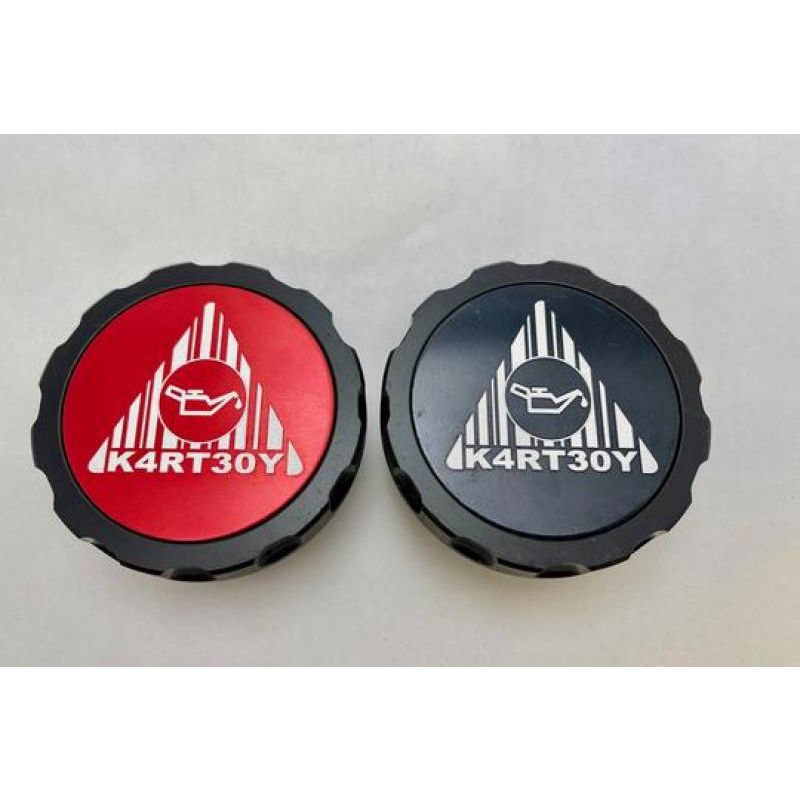 Kartboy Oil Cap V2 - Anodized Aluminum Center w/ Laser Engraved Kartboy Nuke Logo