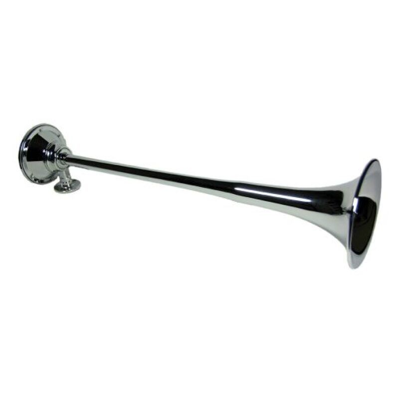 Kleinn Air Horns 411 Kleinn Chrome Roof Mount Single Horn/ 21.5In - Chrome-Plated Spun Copper
