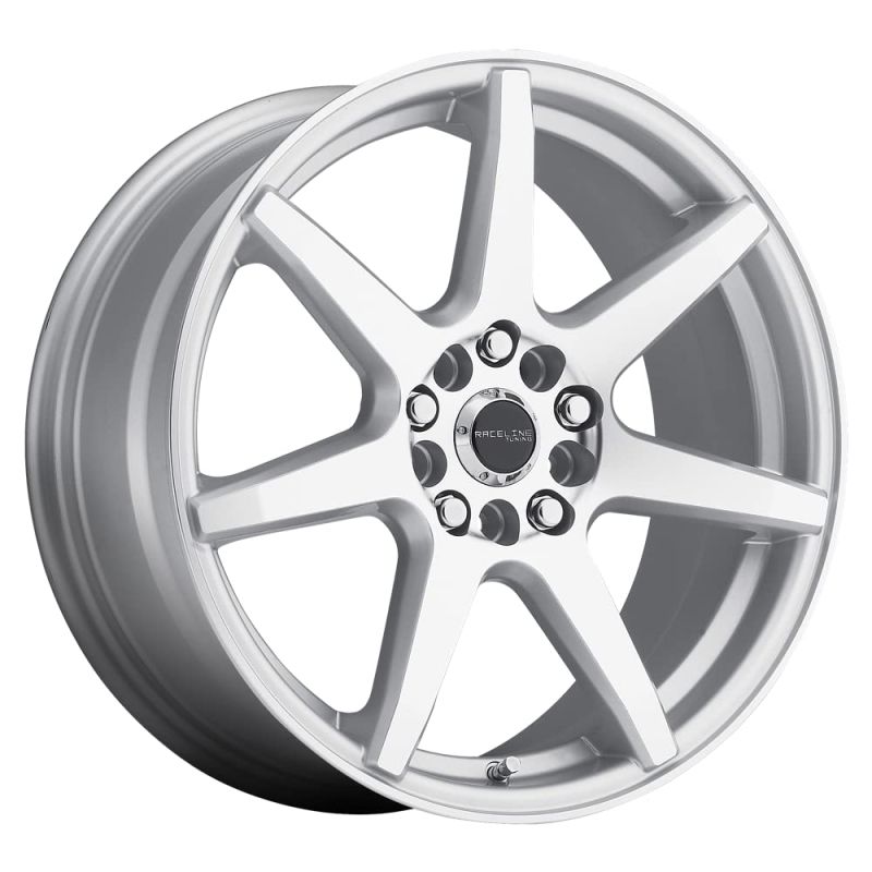 Raceline 131S Evo 15x7in / 4x100/4x108 BP / 40mm Offset / 72.62mm Bore - Silver & Machined Wheel