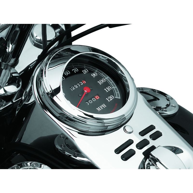 Kuryakyn 112 Speedometer Trim Ring With Visor Chrome