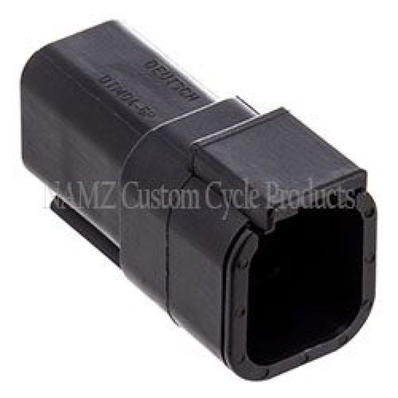 NAMZ MDR-6B Deutsch DTM 6-Position Receptacle w/6 Stamped Terminals & Wedgelock - Black (HD 74106-98BK)