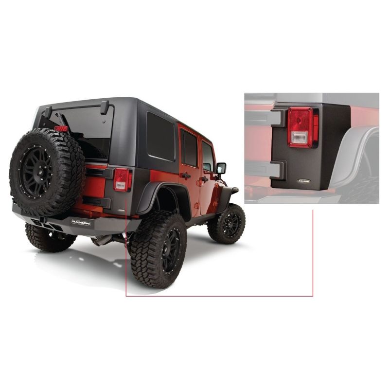 Bushwacker 07-18 Jeep Wrangler Trail Armor Rear Corners - Black