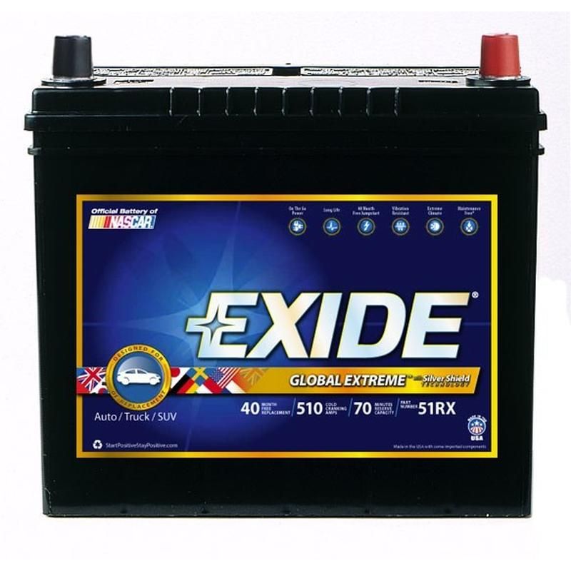 EXIDE BATTERY SX51R Sprinter Max GRP:51R CCA:500 AH:46 RC:85 FLOODED