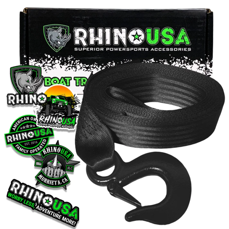 Rhino USA RNO-WNCH-STRP 2In X 20Ft Boat Winch Strap With Hook