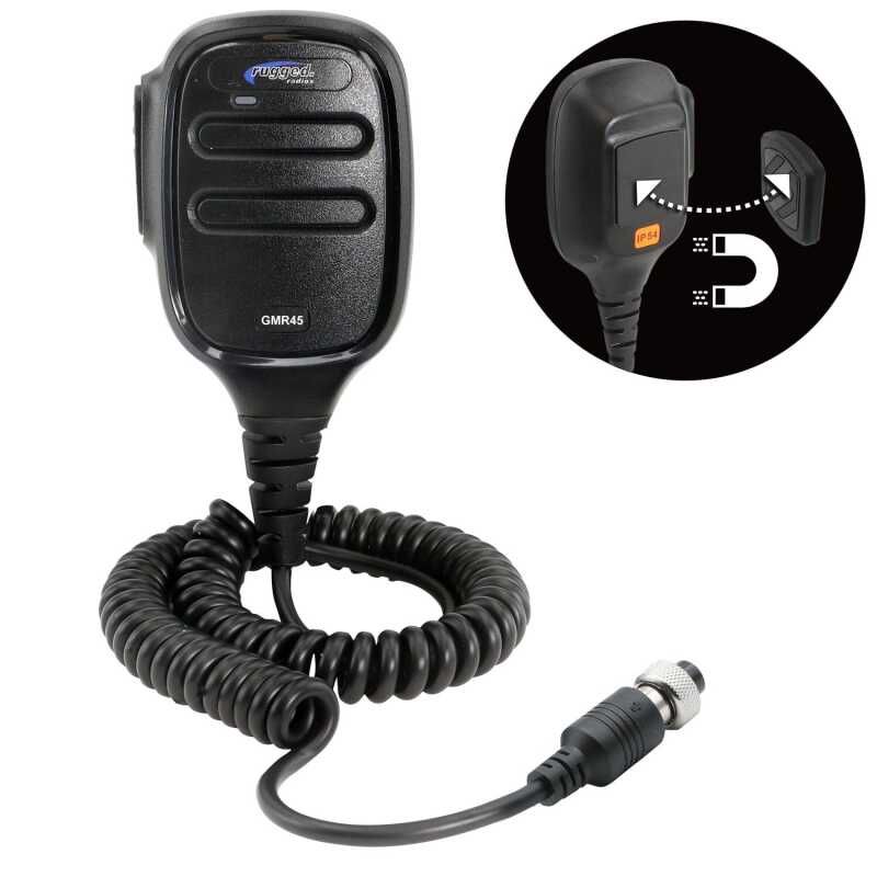 Rugged Radios HM-GMR45 Hand Mic for GMR45 Mobile Radio with Scosche MagicMount