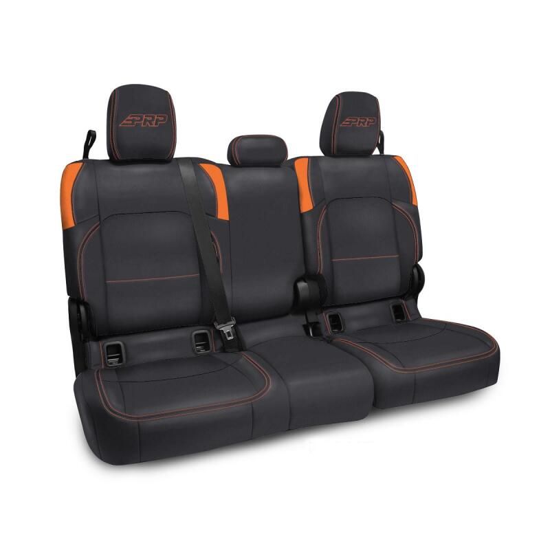 PRP Seats B055-07 PRP Jeep Wrangler JT Rear Bench Covers - with no Armrest - Black/Orange