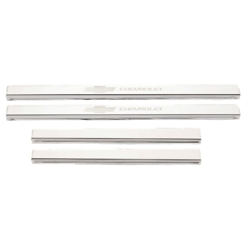 Putco 95183GM-1 2019+ Chevrolet Silverado LD- Crew Cab (4pc) w/ Bow Tie Etching SS Door Sills