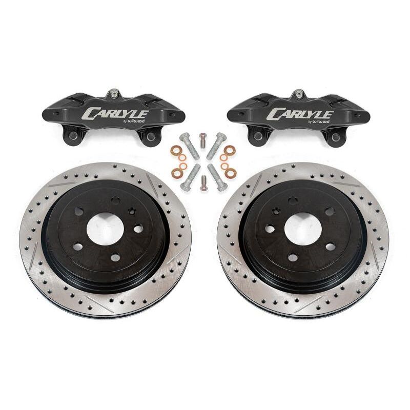 BMR Suspension DBK552 BMR 97-04 Chevrolet Corvette C5 Brake Kit For 15in Conversion Drilled & Slotted Rotors Black Caliper