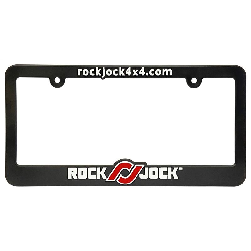 RockJock License Plate Frame Black Plastic w/ Red and White
