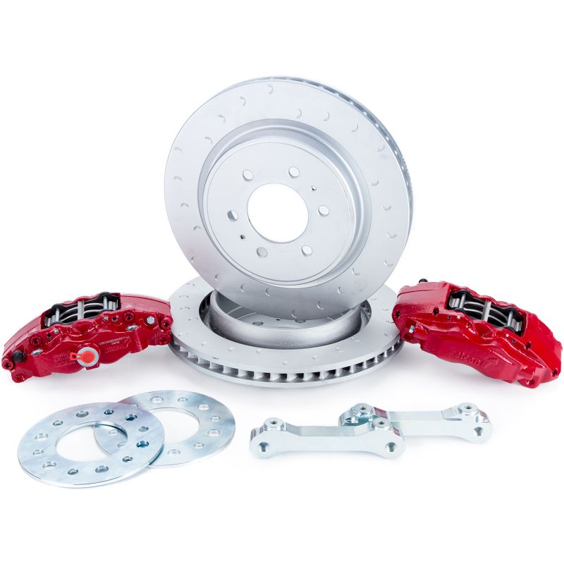 Alcon BKR5059D07 10-14/17-18 Raptor/09-17 F150 360x32 Rotors 4-Piston Rear Brake Kit w/o Elect Park Brake - Red