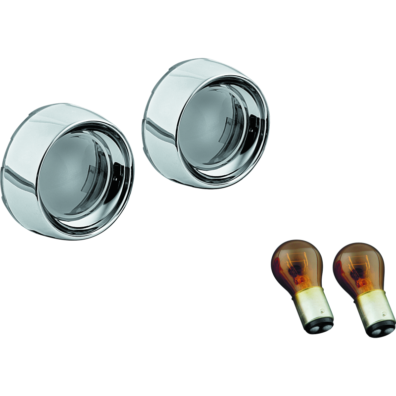 Kuryakyn 2270 Deep Dish Bezels With Smoke Lenses Red Light